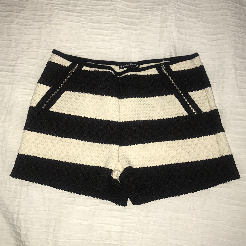 Striped high-waisted shorts